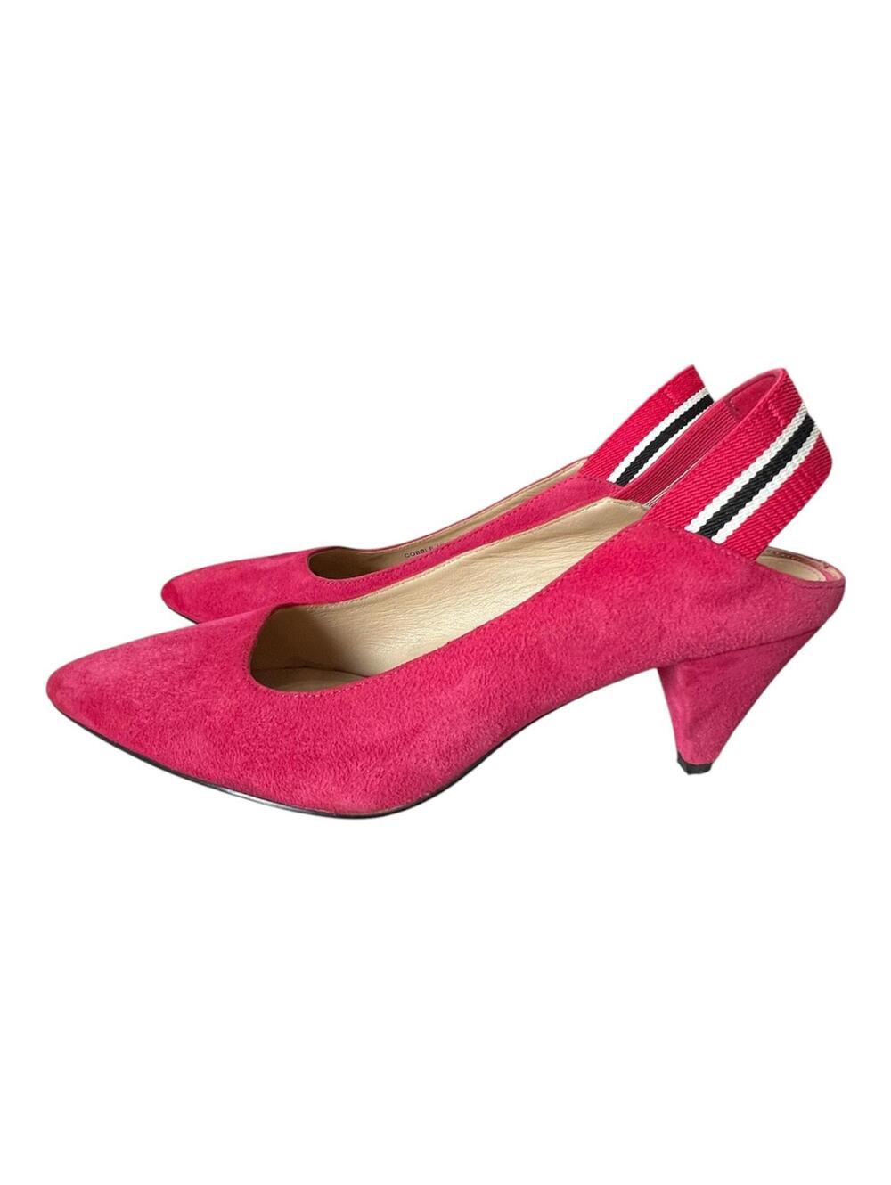 Botkier Cobble Hill Party Pink Suede Slingback Pointed Toe Pump Heels Size 8